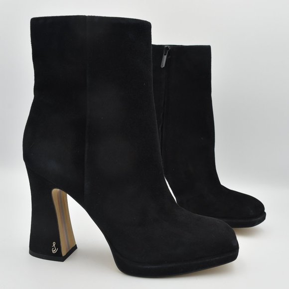 Sam Edelman Shoes - Sam Edelman Jaye Black Suede Heeled Fashion Boots, Women's 9.5